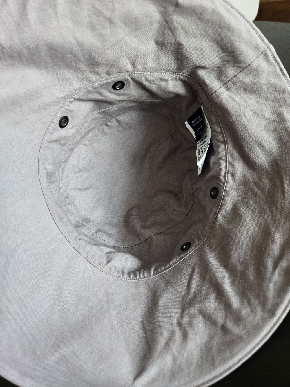 ​Arc'teryx Vintage Cotton Bucket Sun Hat Wide Brim Grey Beige EUC - Picture 10 of 12